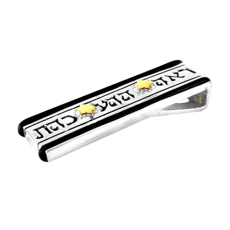 תליון שרשרת קבלה עם צירופים כסף משולב בזהב