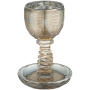 AJ80040 גביע קידוש מלכותי קריסטל זהב
