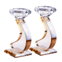 AJ81369 פמוטי קריסטל דגם האות S מעוקלת