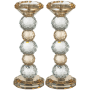 AJ81785 פמוט קריסטל דגם 5 כדורי קריסטל מלוטשים