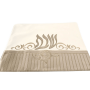 AV1801 כיסוי חלה דמוי עור לבן וזהב