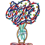 דוד גרשטיין David Gerstein דגם יצירה זר כחול Blue Bouquet צד1