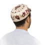 EMHMEZZ2Wa כובע כיפה בוכרי רקמה רימונים לבן