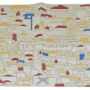 HA3648 כיסוי חלה לשבת רקמה אמנותית מלאה ירושלים צבעוני וזהב