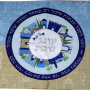 HA3812 כיסוי פלטה לשבת הדפסה דיגיטלית רקמה ירושלים עיגול פס כחול