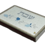 LL10728 10731 קופסת גפרורים לשבת זכוכית שרשרת רימונים תכלת
