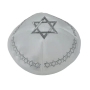 LL18251 כיפה סאטן מגן דויד כסף