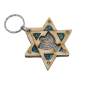 MATISK277  3  מחזיק מפתחות מגן דויד פלטה כסופה של מנורה