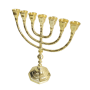 VV3768A חנוכייה נחושת מעוטרת רגל מעוצבת 2 גדלים זהב מהצד