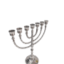 VV3768 חנוכייה נחושת מעוטרת רגל מעוצבת 2 גדלים לבחירה פיוטר מהצד 30 סמ