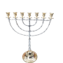 VV4583 מנורה נחושת גמבו גבוהה  כסף וזהב 46 סמ