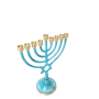 VV6672A חנוכייה נחושת מרשימה רגל מעוצבת מגן  דוד פטינה