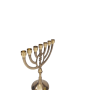חנוכייה נחושת אליפסה חנוכייה מגן דוד דג ענתיק מהצד