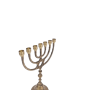 VV7221 חנוכייה נחושת מגן דוד בסיס מוגבהה ענתיק מהצד