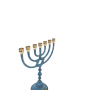 VV7221 חנוכייה נחושת מגן דוד בסיס מוגבהה פטינה מהצד