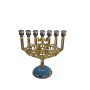 VVHE0007 חנוכייה מרשימה מצופה אימייל עיר ירושלים זוג יונים צד אחורי