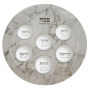 ברכות זכוכית לחג הפסח דגם שיש צהוב פסח במרכז 35סמ AJ48370