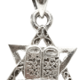  ושרשרת כסף עם סמל מגן דוד ולוחות הברית לגברים ונשים  2 