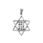  כסף 925 מיוחדת מגן דוד עם אבני החושן SHSA732A