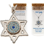  מגן דוד עין המזל משובצת באבנים כחולות AJ82914A
