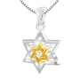  מיוחדת מגן דוד מכסף 925 מעוטר שבמרכזו מגן דוד קטן בציפוי זהב 14 קארטSHSA1019