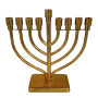 חנוכיה מתכת מוזהבת על בסיס LL96003