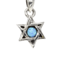 תליון ושרשרת כסף וסמל מגן דוד עם אבן אופל במרכז לנשים ונערות   1 